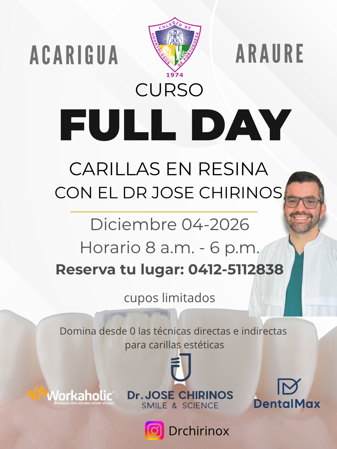 Afiche: Full Day Carillas en Resina en Acarigua · Araure