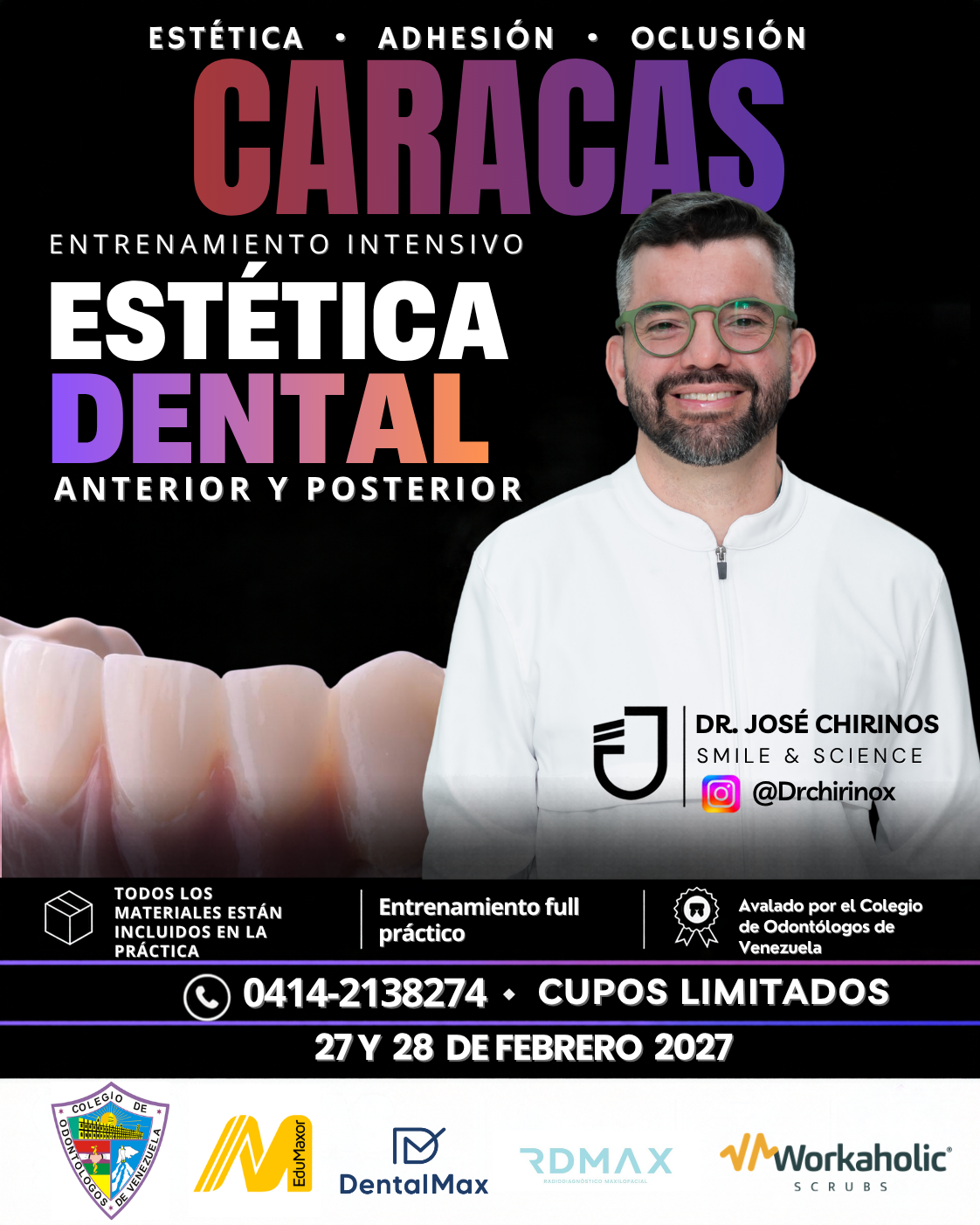Afiche: Estética Dental Anterior y Posterior en Caracas
